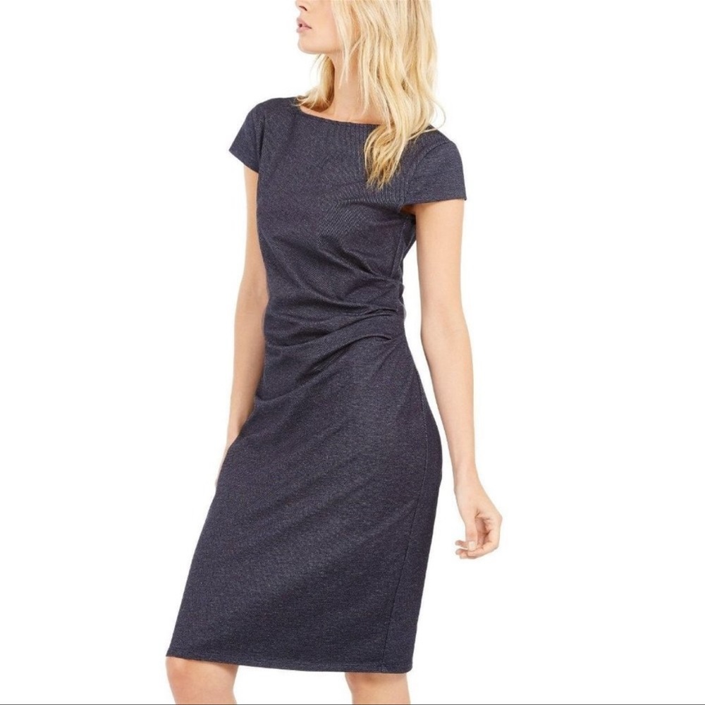 Weekend Max Mara Navy Blue Midi Sheath Dress